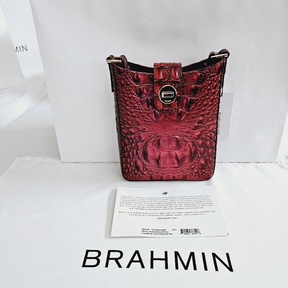 NWT Brahmin Rose Ombre All Over Marley Crossbody & Credit Card Wallet - Picture 2 of 15